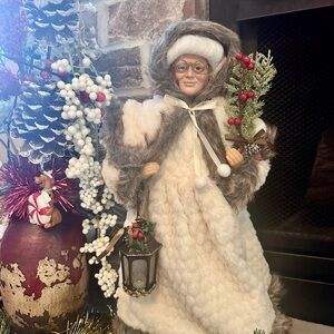 Holiday Santa Figurine with Lantern